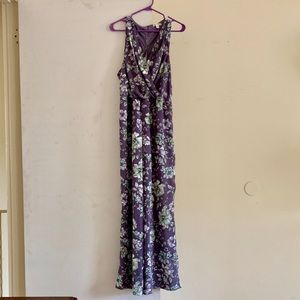 Purple floral jumpsuit